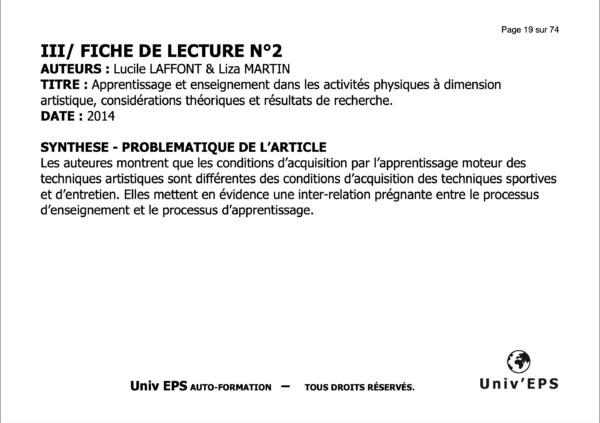 Extrait n°4 des fiches de lecture E2 CAPEPS EXTERNE 2025