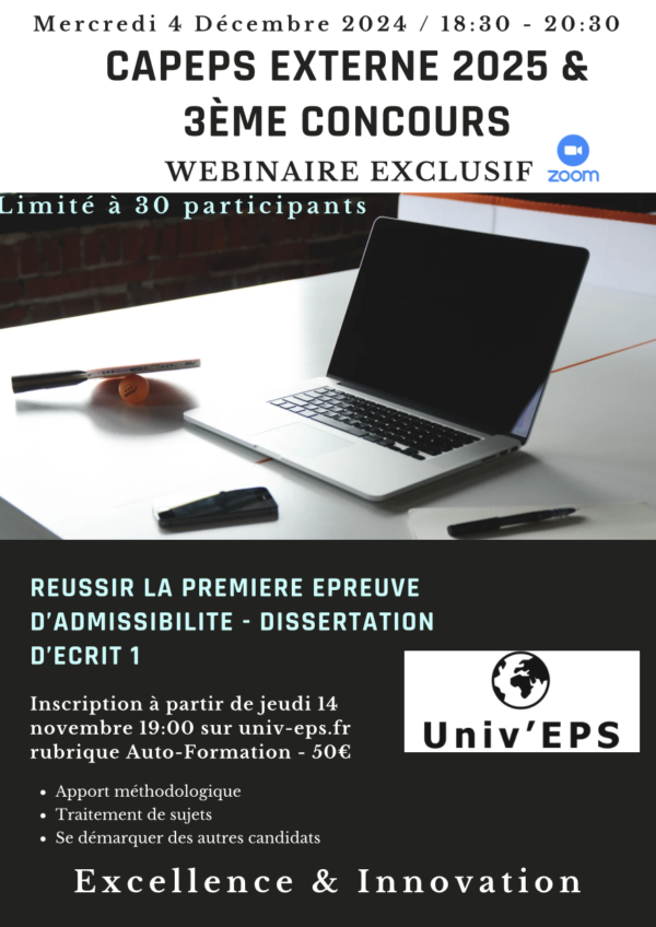 Webinaire Univ EPS 4 décembre 2024 Ecrit 1